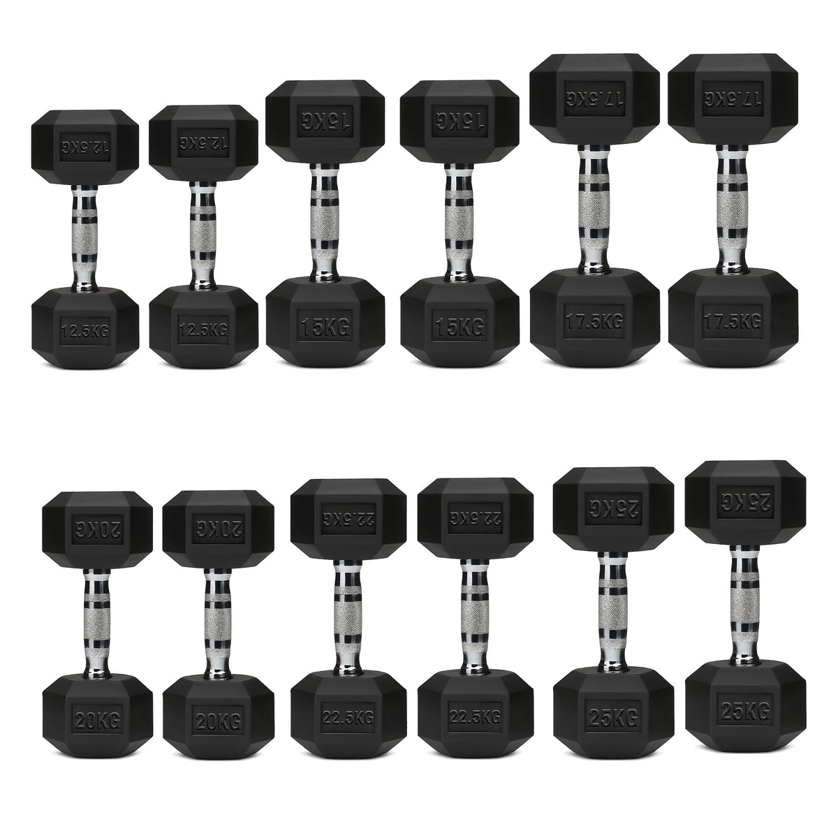 Hex Dumbbells 6 Tier Rack with or without Weights & Bench – Vertical Dumbbell Storage Stand for Home Gym (2.5kg–30kg)