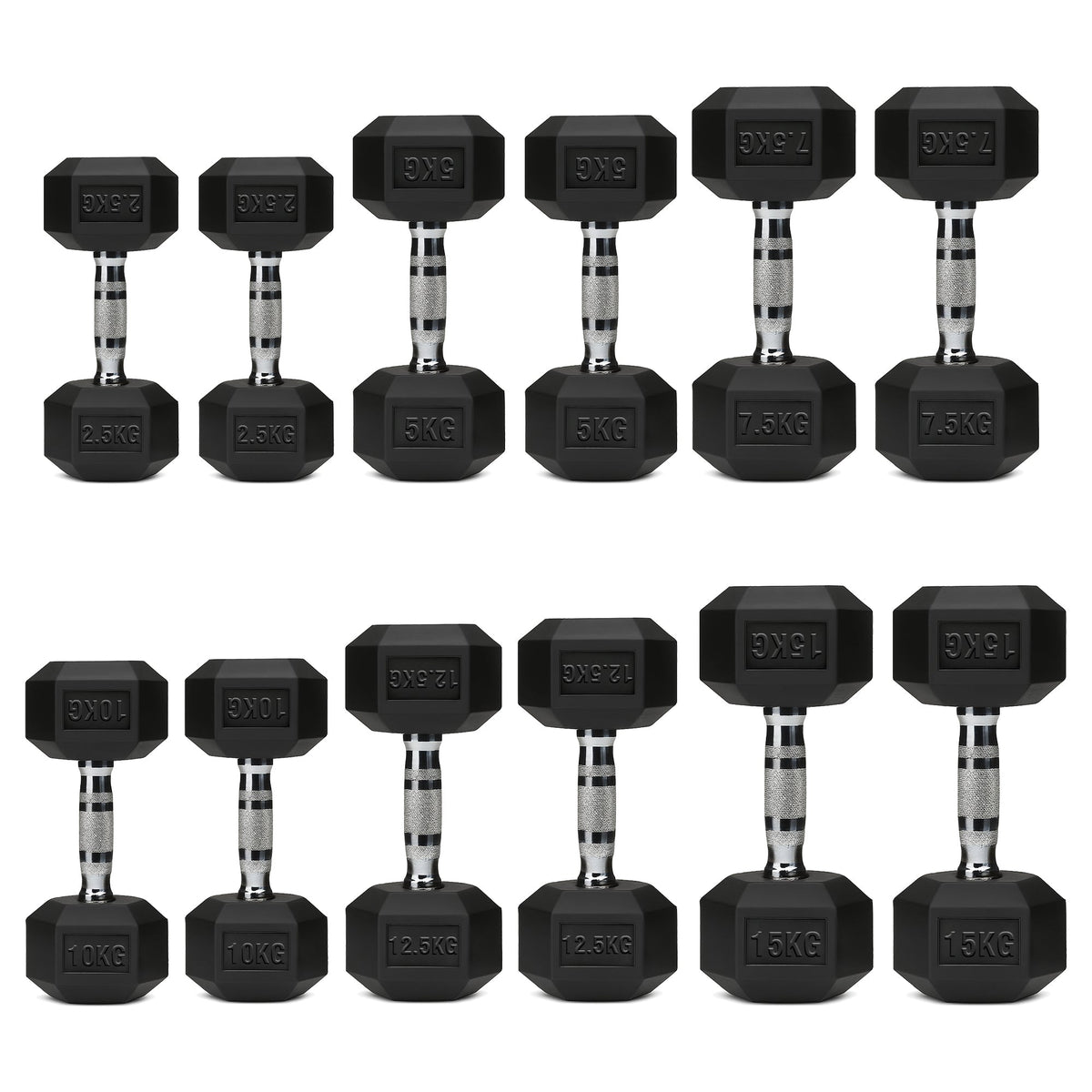 Hex Dumbbells 6 Tier Rack with or without Weights & Bench – Vertical Dumbbell Storage Stand for Home Gym (2.5kg–30kg)