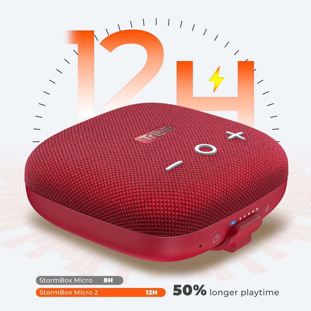 Tribit StormBox Micro 2 Bluetooth Speaker, IP67, XBass, Wireless Pairing