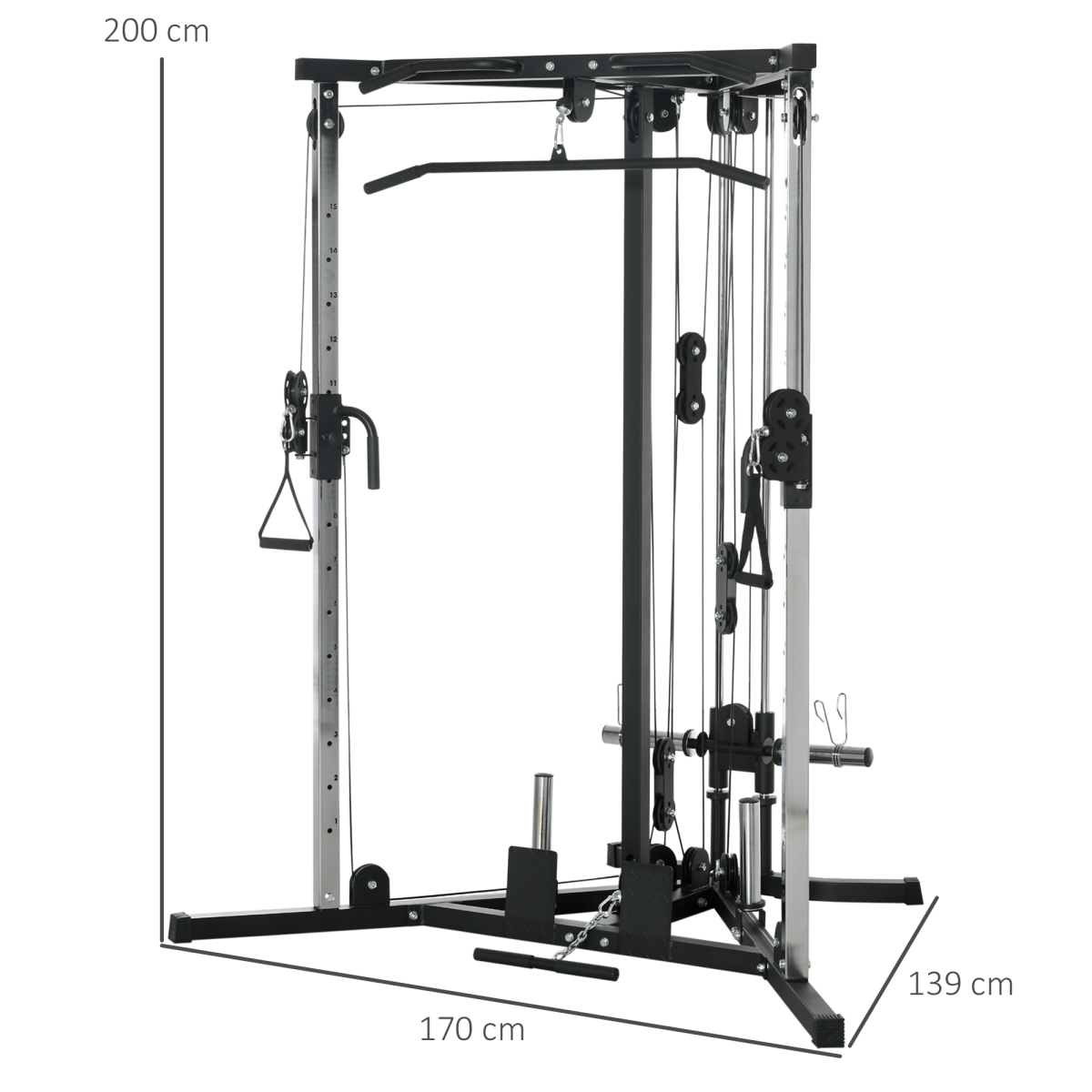SPORTNOW Home Gym Machine, 15-Position Adjustable Training Workout Station