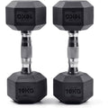 Rubber Dumbbells 2 x 10kg Pair Home Gym Fitness Strength Training Weights Set