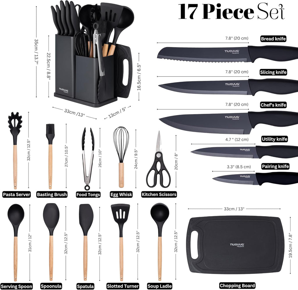 17-Piece Kitchen Utensil & Knife Set