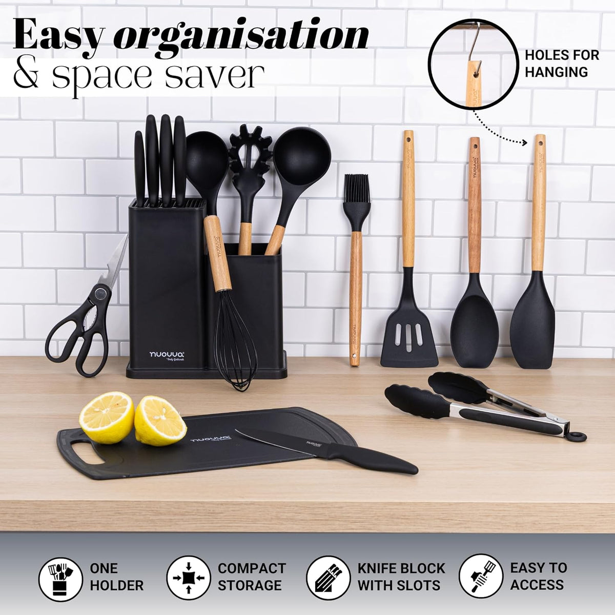 17-Piece Kitchen Utensil & Knife Set
