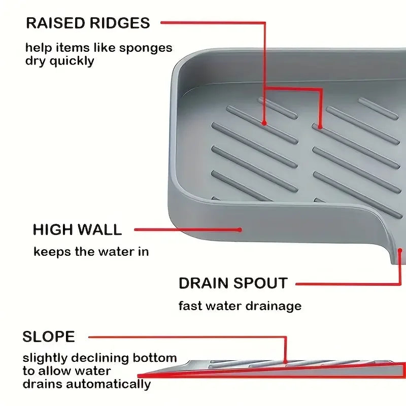 Silicone Sink Splash Mat & Draining Tray