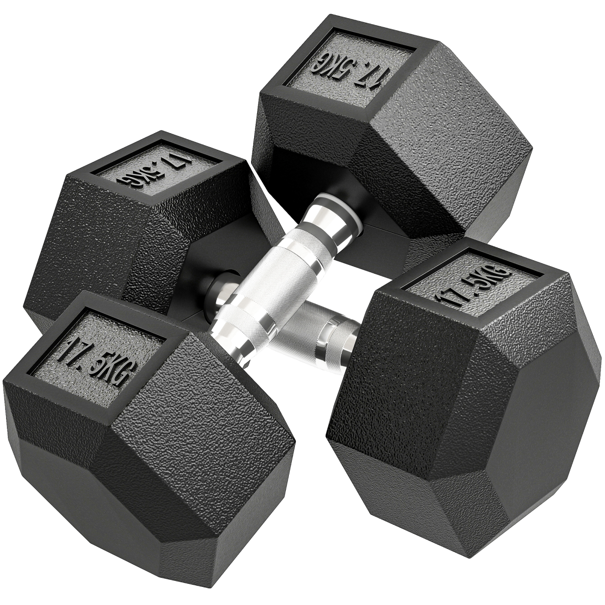 HOMCOM Rubber Hex Dumbbell Portable Hand Weights for Home Gym