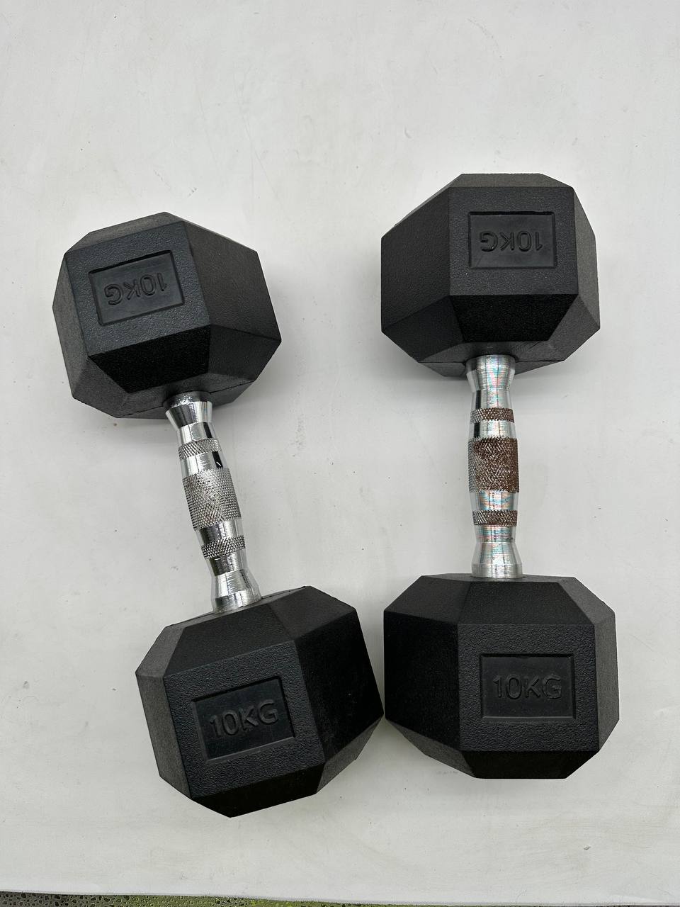 Rubber Dumbbells 2 x 10kg Pair Home Gym Fitness Strength Training Weights Set